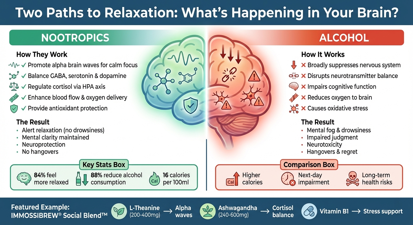 How Nootropics vs Alcohol Affect Brain Relaxation