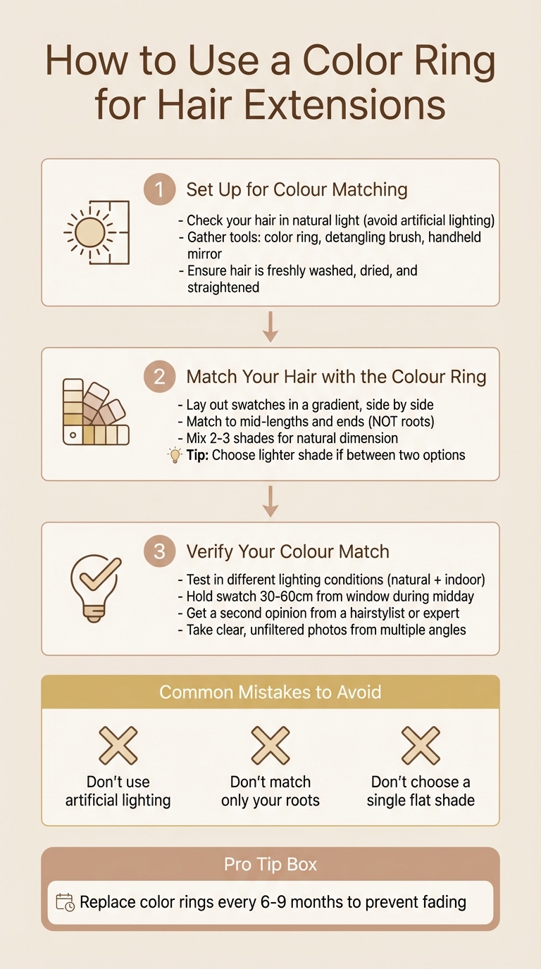 3-Step Guide to Matching Hair Extensions Using a Color Ring