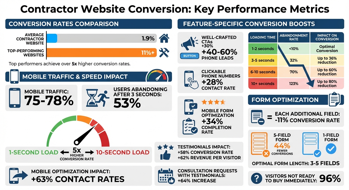 Contractor Website Conversion Statistics and Performance Metrics
