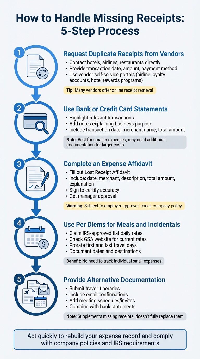 5-Step Process for Handling Missing Travel Expense Receipts