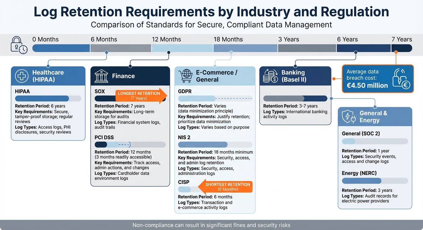 Log Retention Requirements by Industry and Regulation