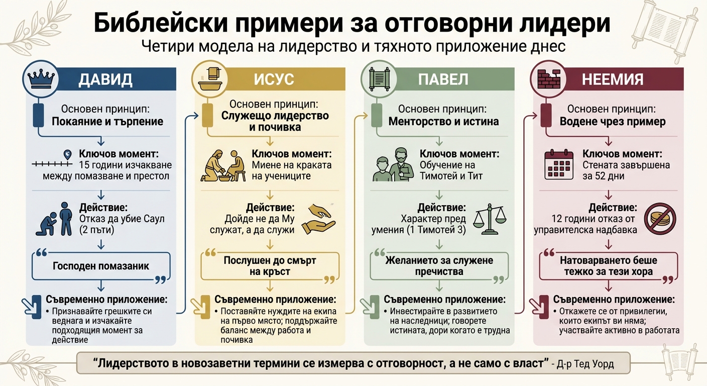 Четирима библейски лидери: принципи и съвременно приложение