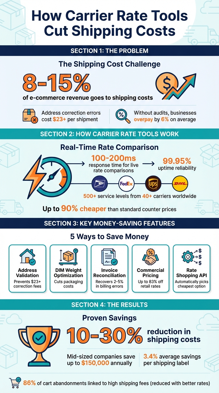 How Carrier Rate Tools Reduce Shipping Costs: Key Statistics and Savings