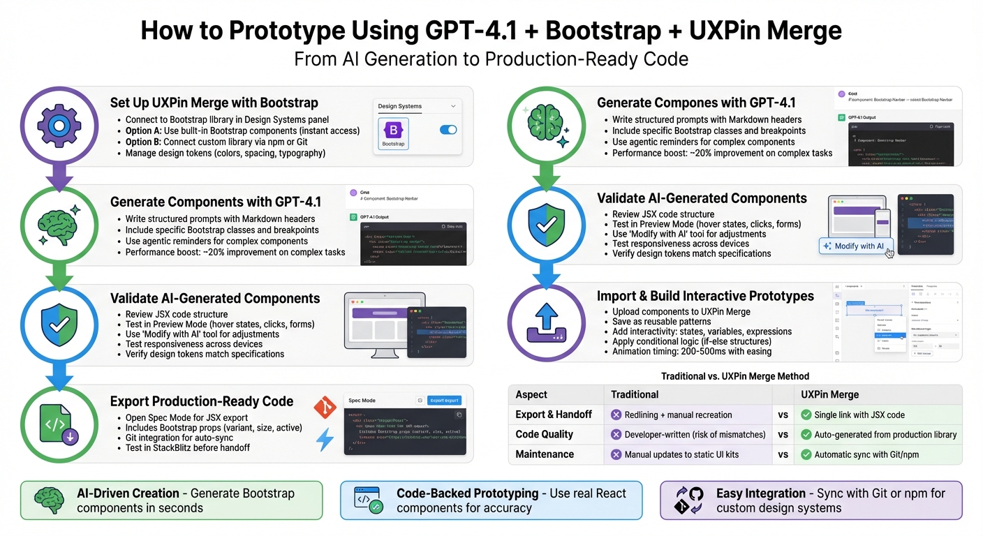 GPT-4.1 Bootstrap UXPin Merge Prototyping Workflow