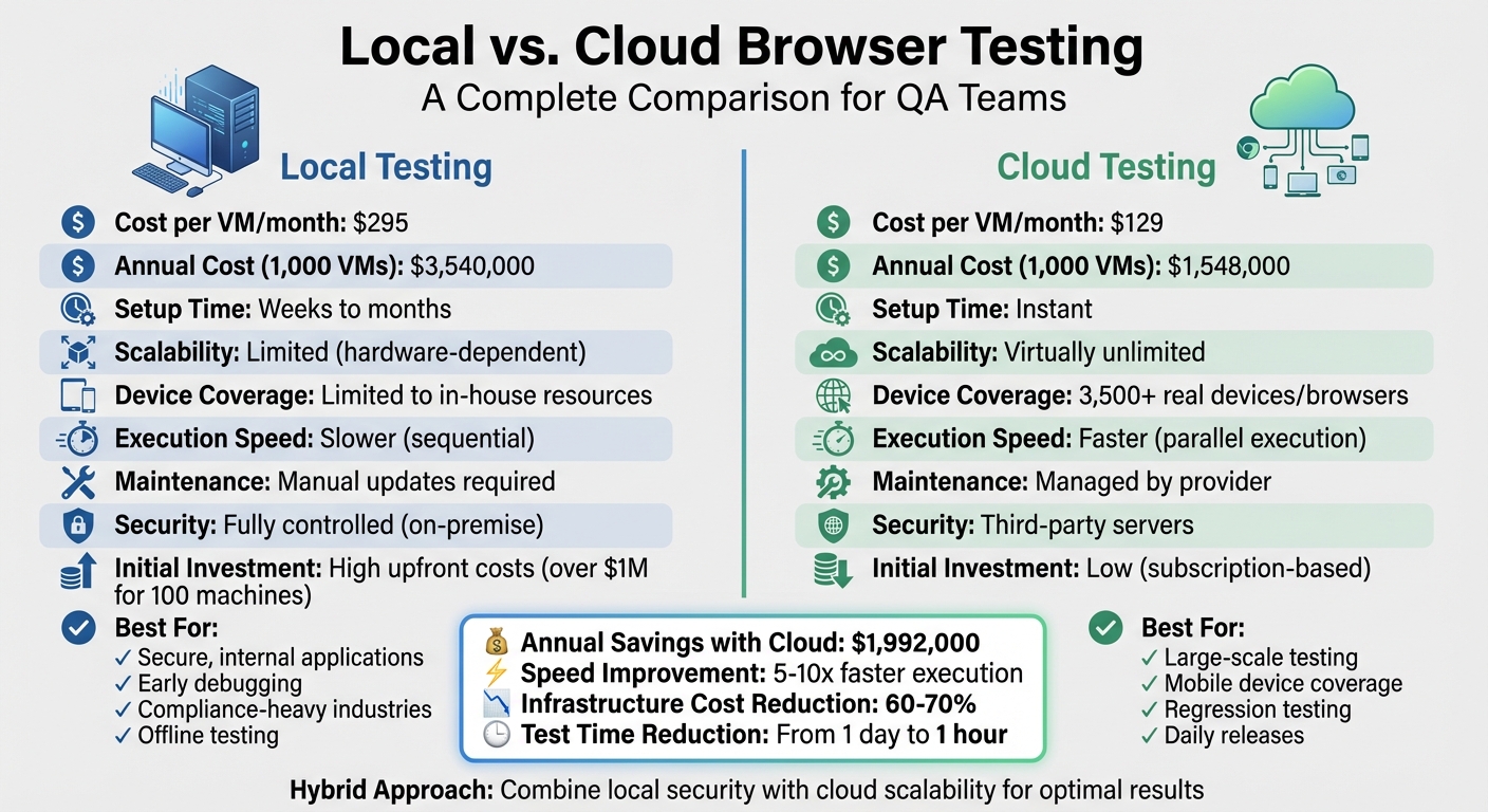 Local vs Cloud Browser Testing: Cost, Speed, and Scalability Comparison