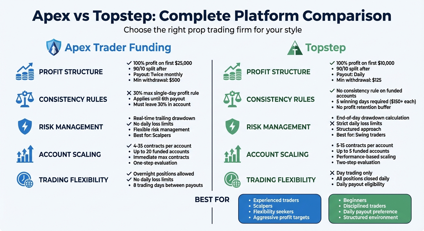 Apex vs Topstep Trading Platform Comparison Chart