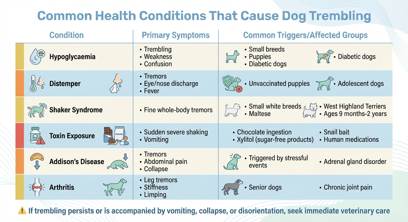 Common Health Conditions Causing Dog Trembling: Symptoms and Risk Groups