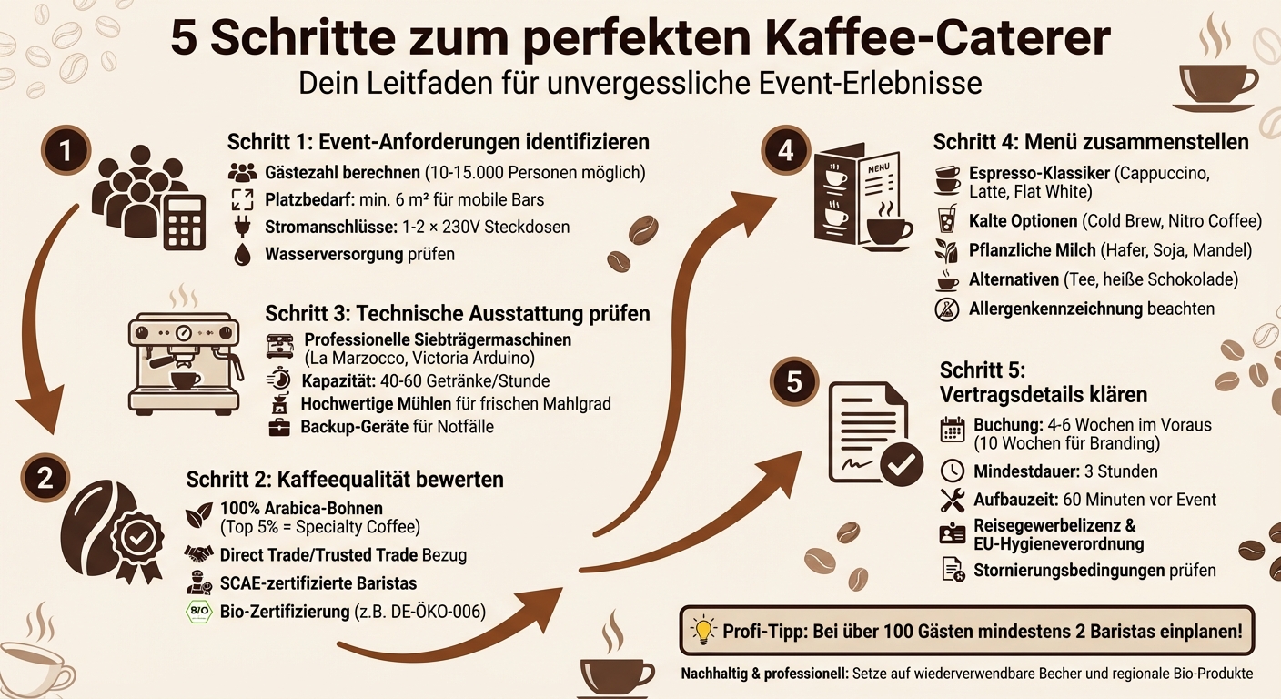 5 Schritte zur Auswahl des perfekten Kaffee-Caterers für Events