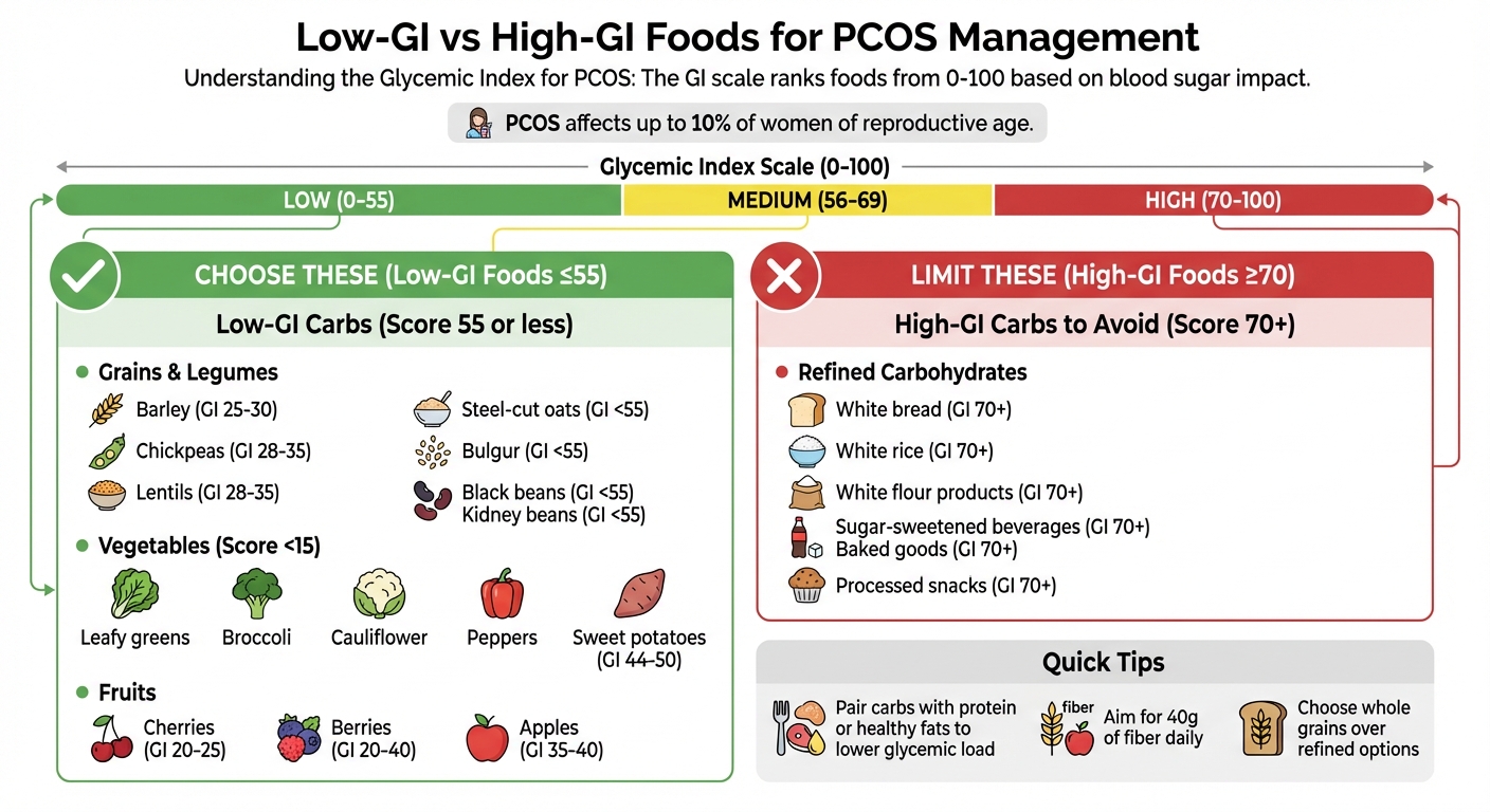 Low-GI vs High-GI Foods for PCOS Management