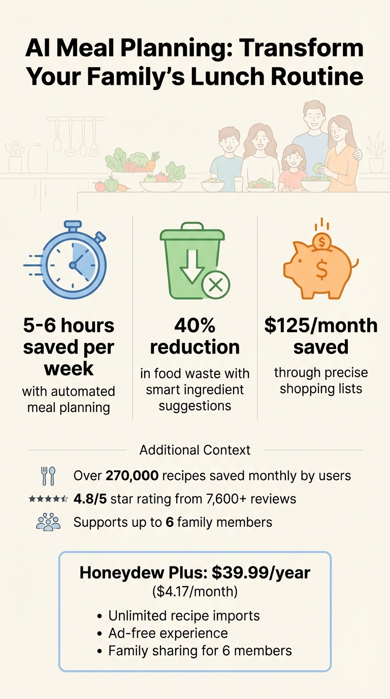 AI Meal Planning Benefits: Time and Money Savings for Families