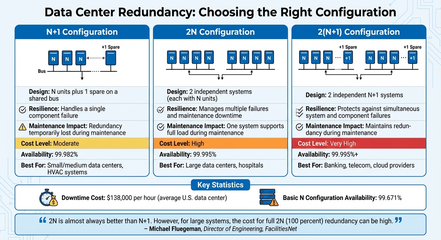 2N vs N+1 vs 2(N+1) Redundancy Comparison Chart