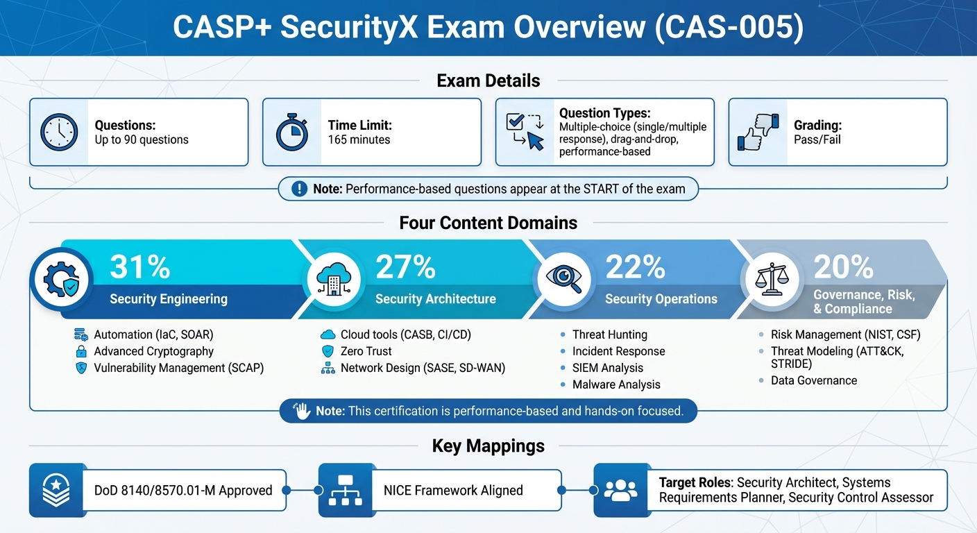 CASP+ SecurityX Exam Domains and Content Breakdown