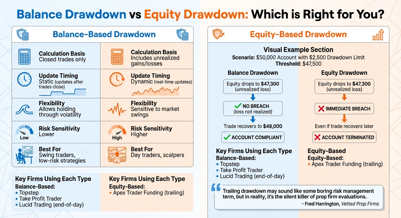 Balance vs Equity Drawdown Comparison Chart for Prop Traders