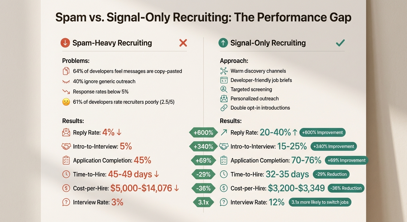 Spam vs Signal-Only Recruiting: Performance Comparison