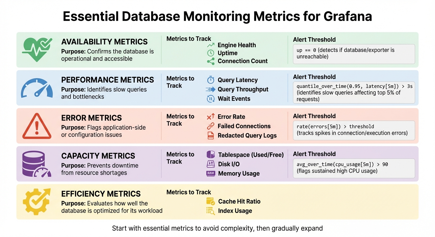 Key Database Monitoring Metrics and Alert Thresholds for Grafana