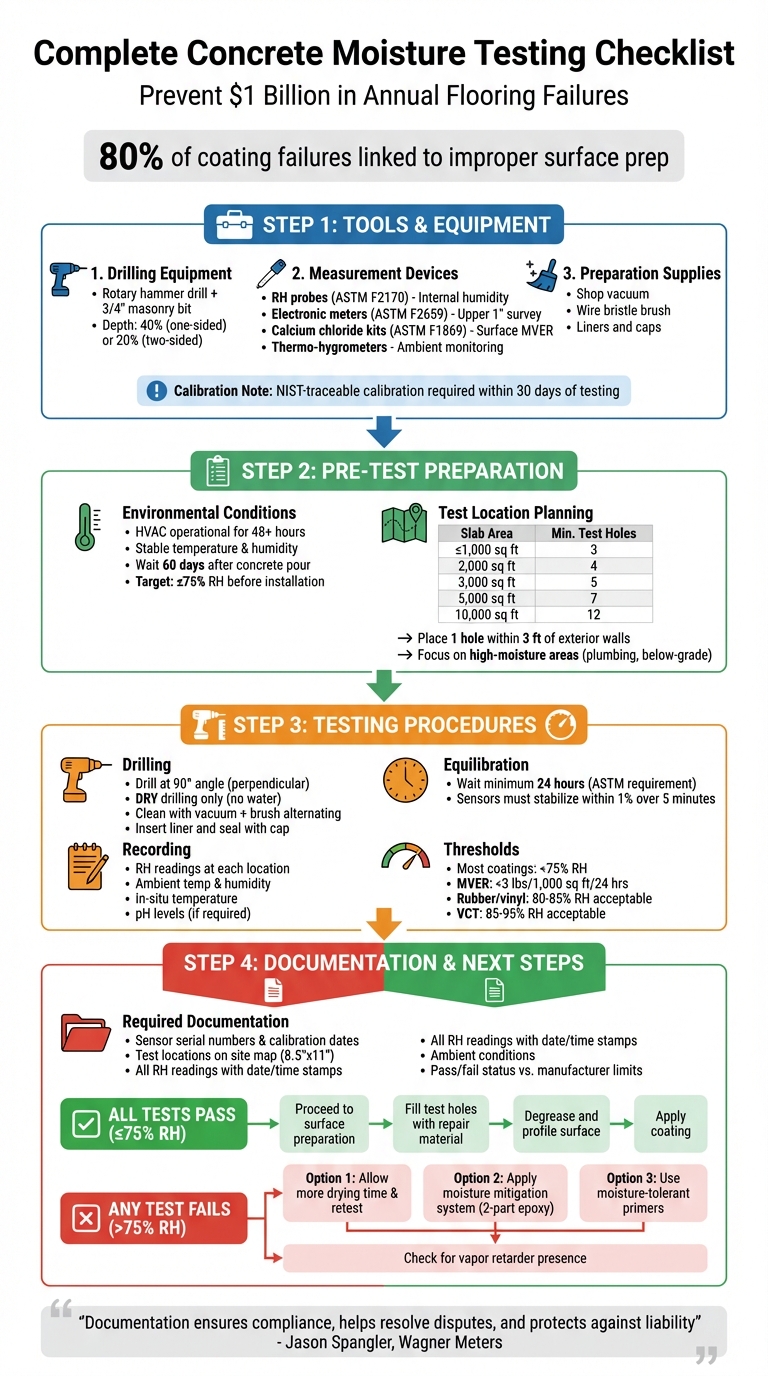 Complete Concrete Moisture Testing Checklist: 4-Step ASTM F2170 Process
