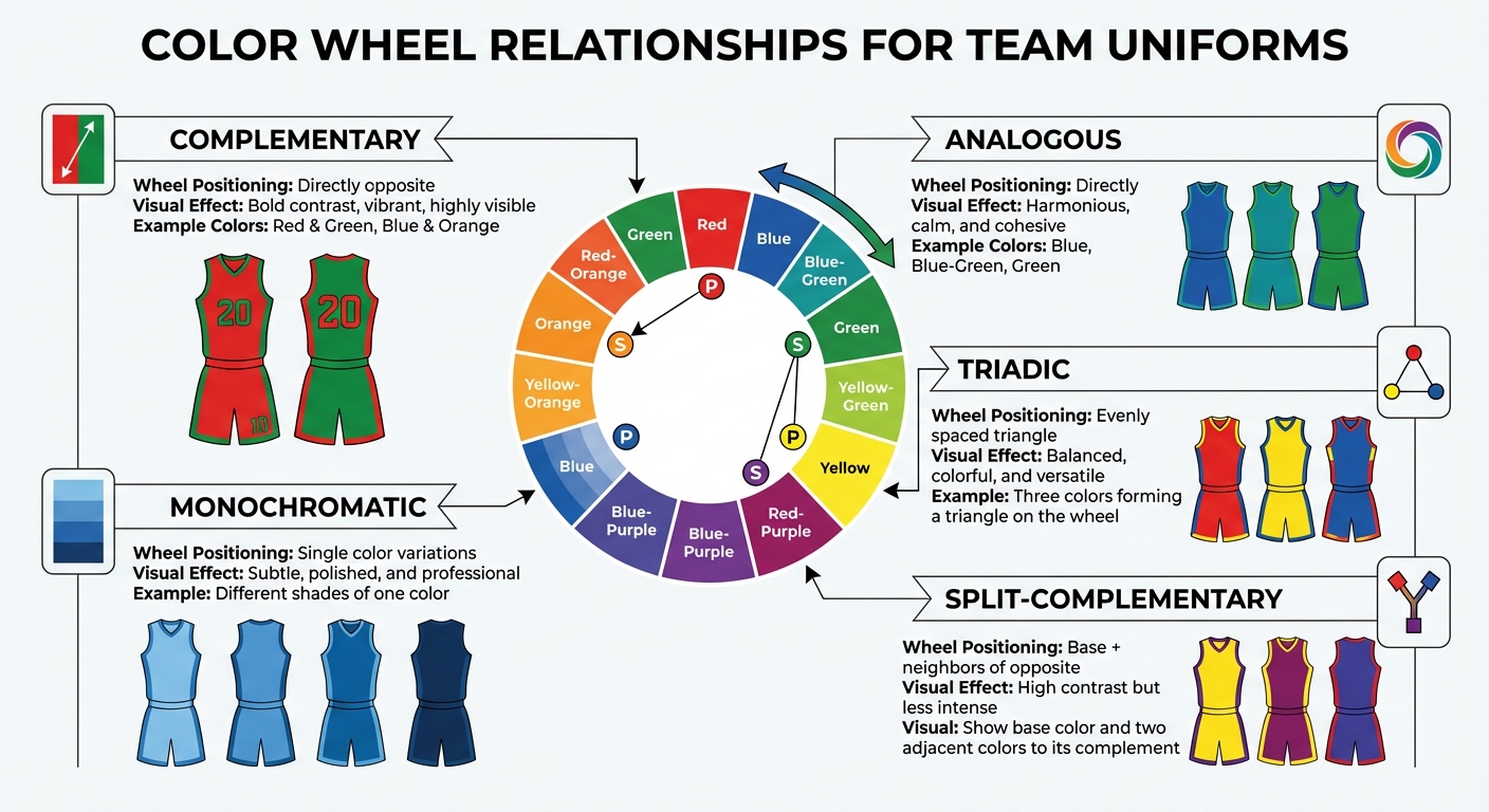 Color Wheel Relationships and Their Visual Effects on Team Uniforms