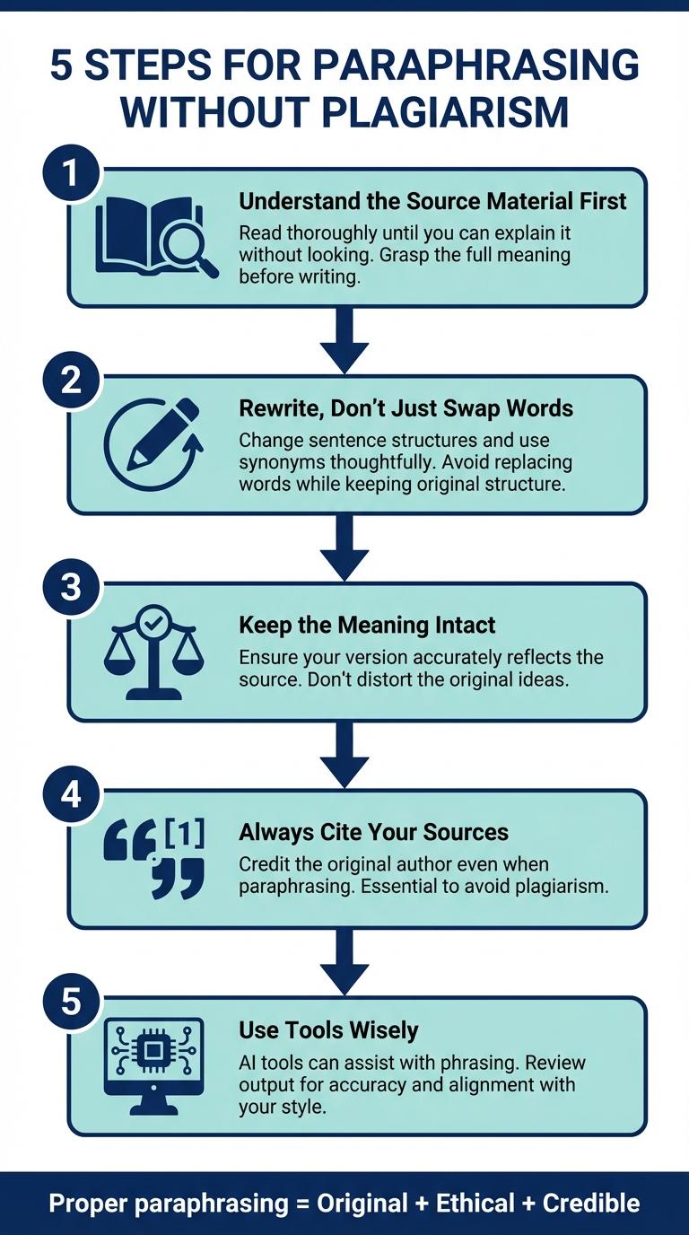 5-Step Process for Paraphrasing Academic Papers Without Plagiarism