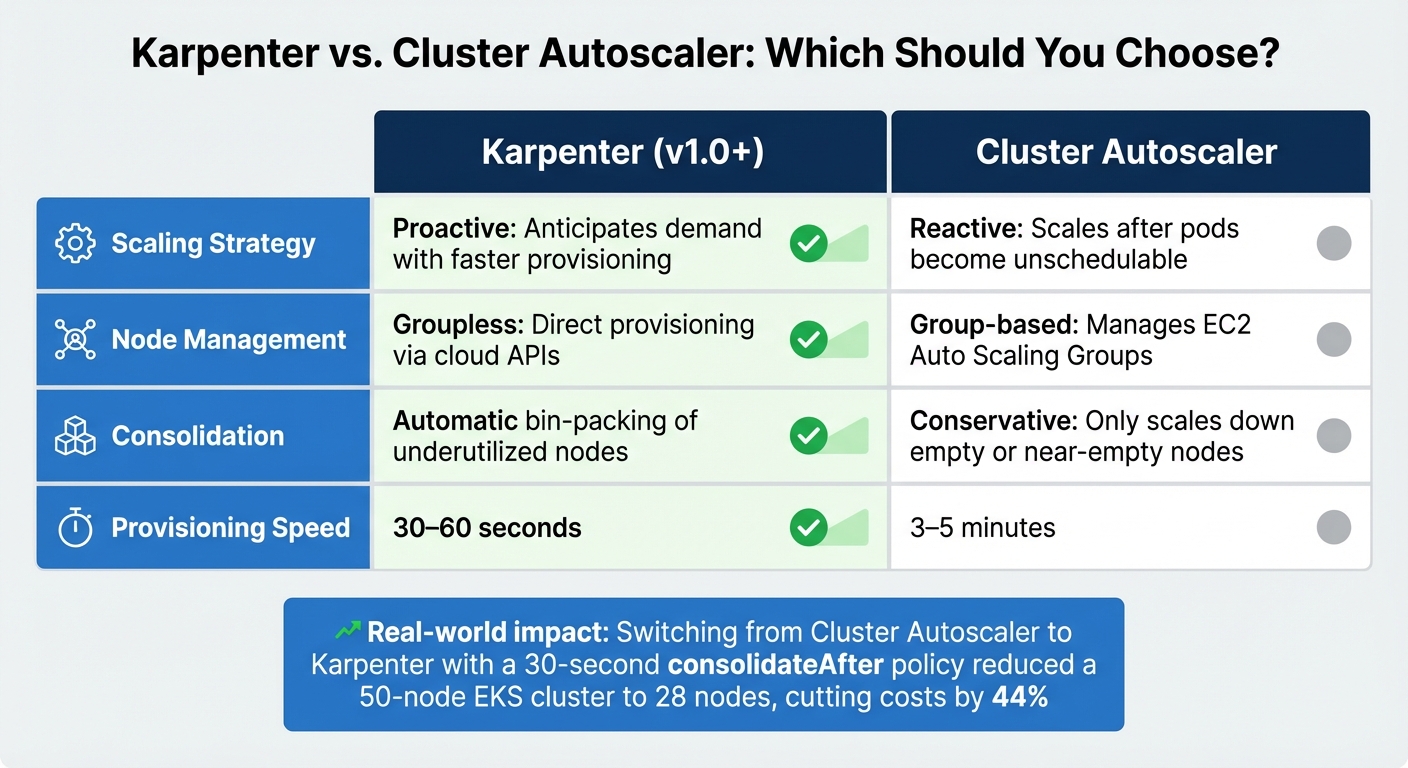 Karpenter vs Cluster Autoscaler: Feature Comparison for Kubernetes Cost Optimization