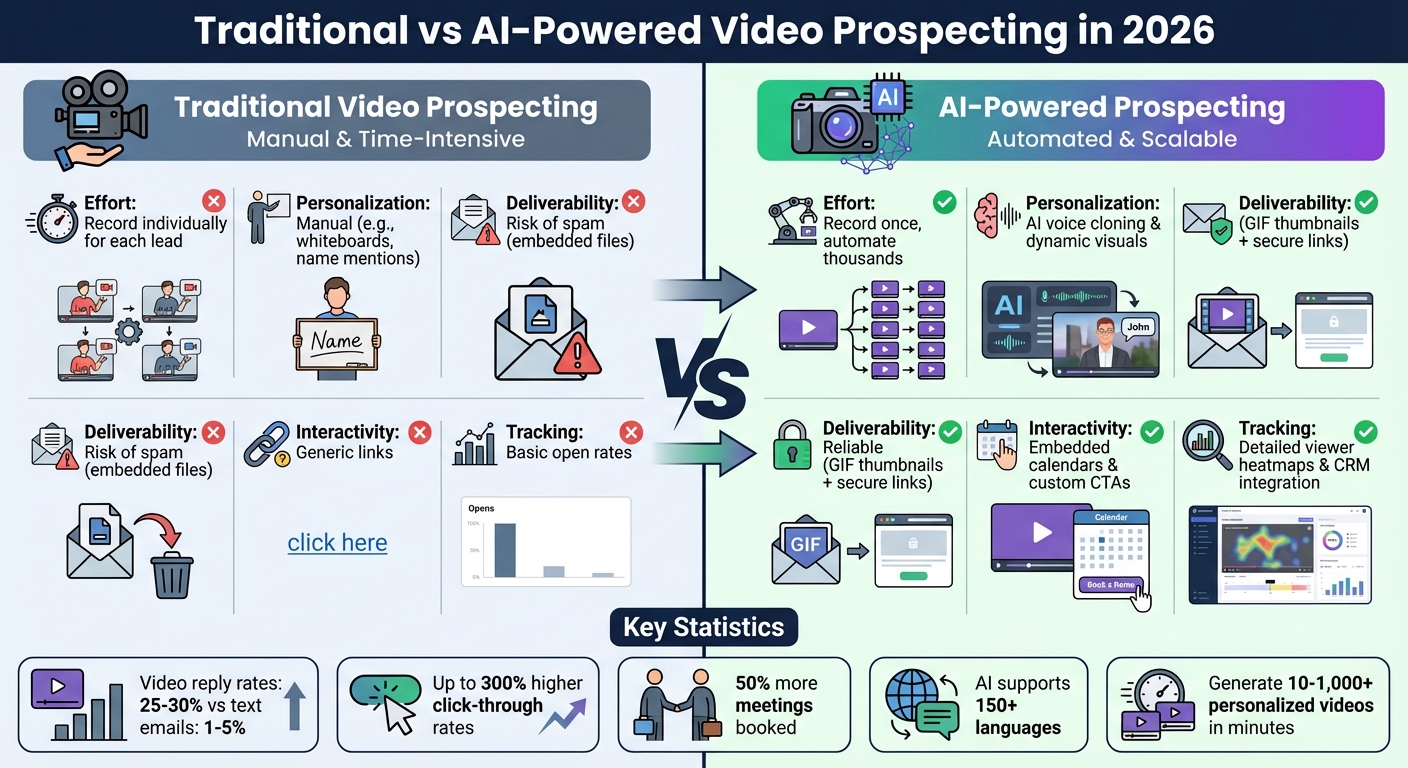 Traditional vs AI-Powered Video Prospecting: Features and Performance Comparison