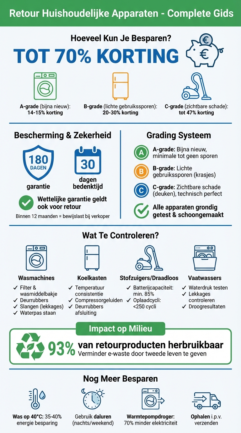 Retour Huishoudelijke Apparaten: Garantie, Grading en Besparingen Overzicht