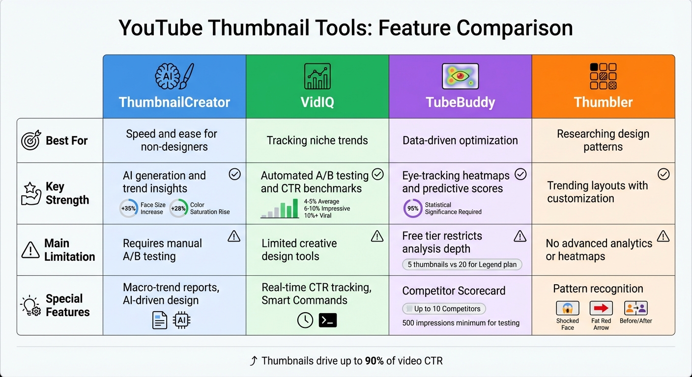YouTube Thumbnail Tools Comparison: Features, Strengths and Limitations