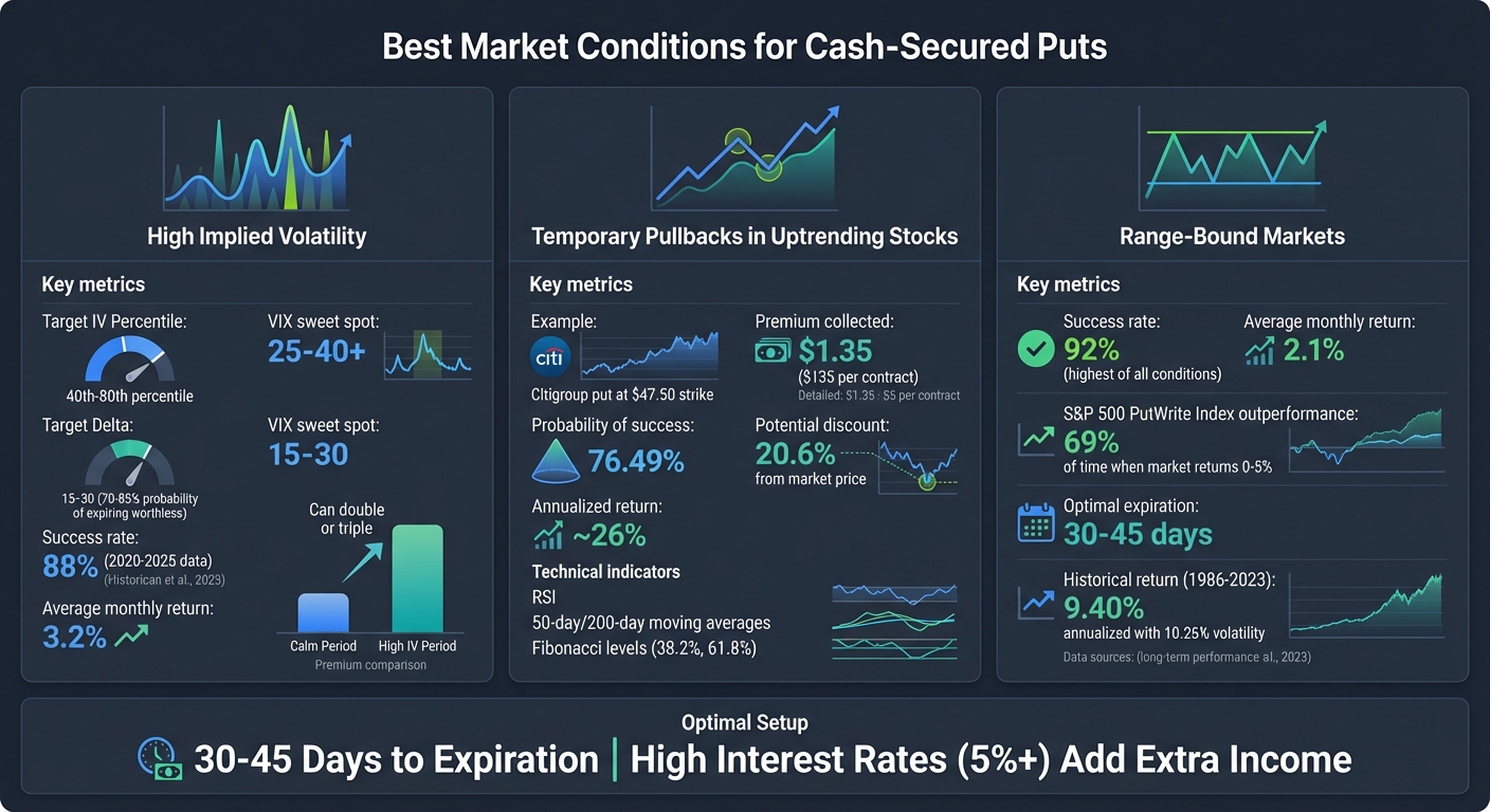 Best Market Conditions for Cash-Secured Puts: Success Rates and Returns