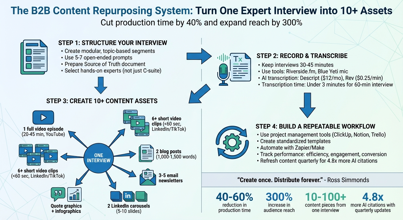 4-Step B2B Content Repurposing System: Turn One Interview into 10+ Assets