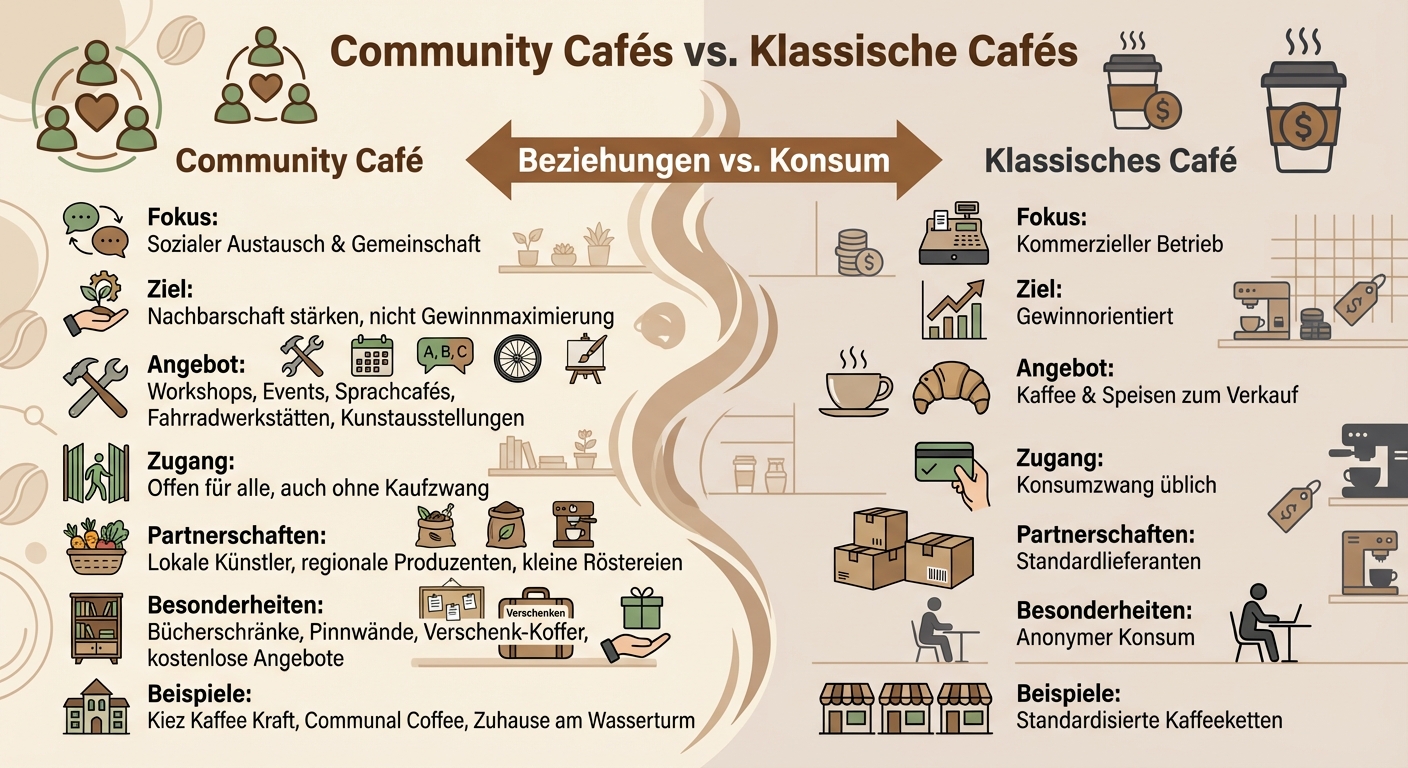 Community Café vs. Klassisches Café: Die wichtigsten Unterschiede