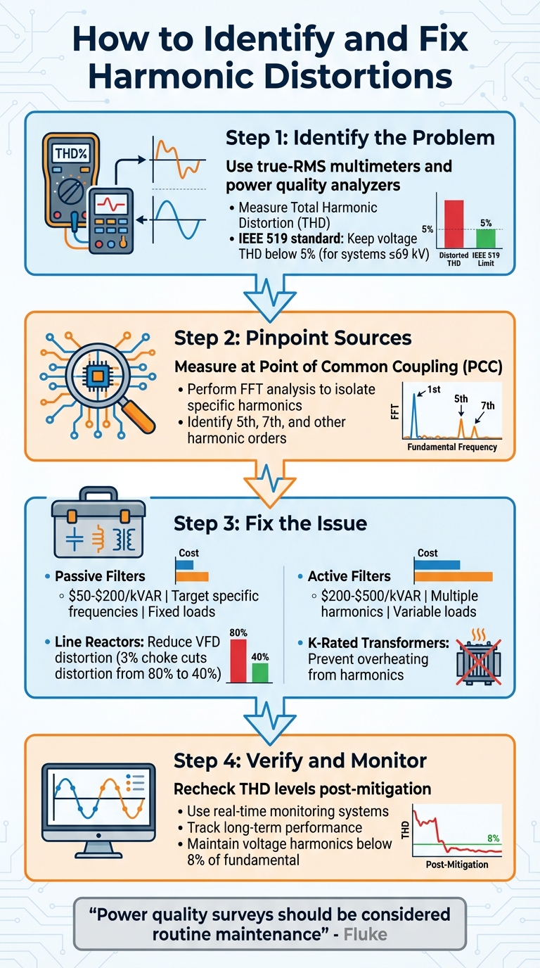 4-Step Process to Identify and Fix Harmonic Distortions in Electrical Systems