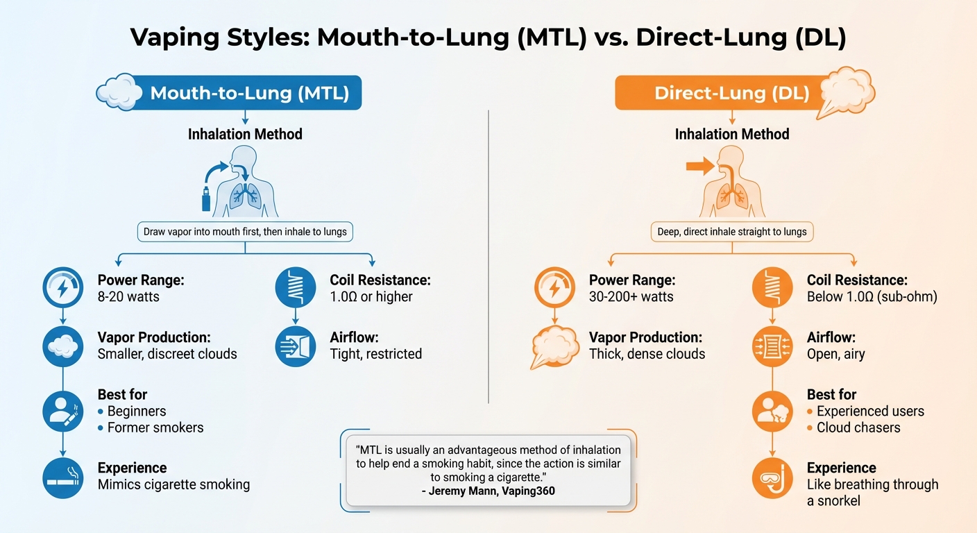 MTL vs DL Vaping Styles Comparison Guide
