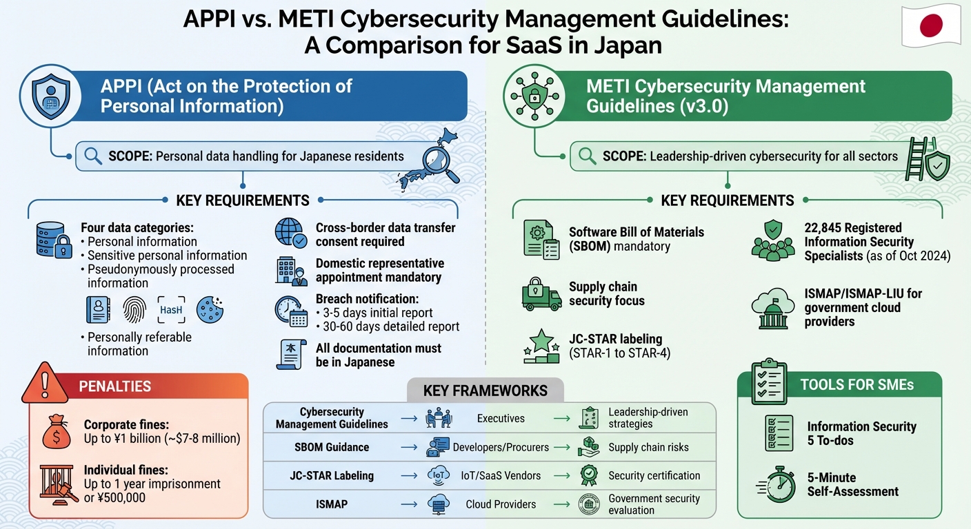 Japan SaaS Compliance Framework: APPI vs METI Guidelines Comparison