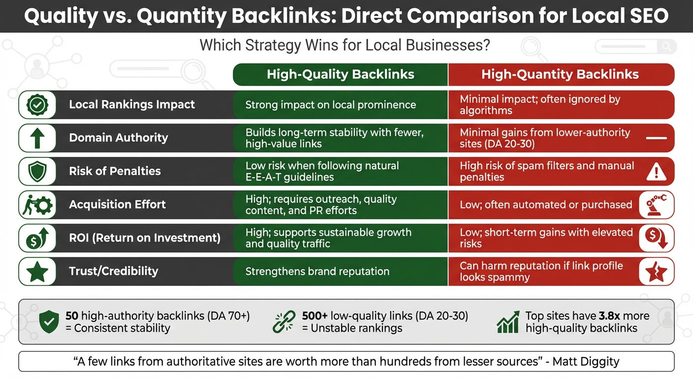 Quality vs Quantity Backlinks for Local SEO: Direct Comparison