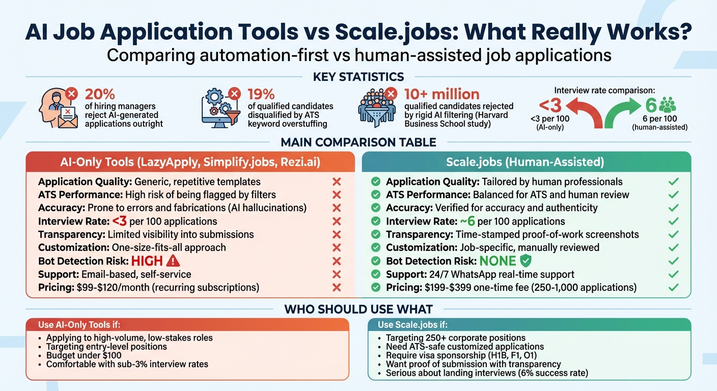 AI Job Application Tools vs Scale.jobs: Feature Comparison and Interview Success Rates