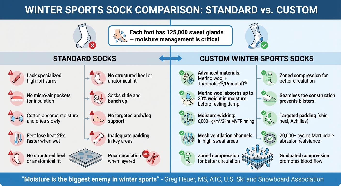 Standard Socks vs Custom Winter Sports Socks Comparison