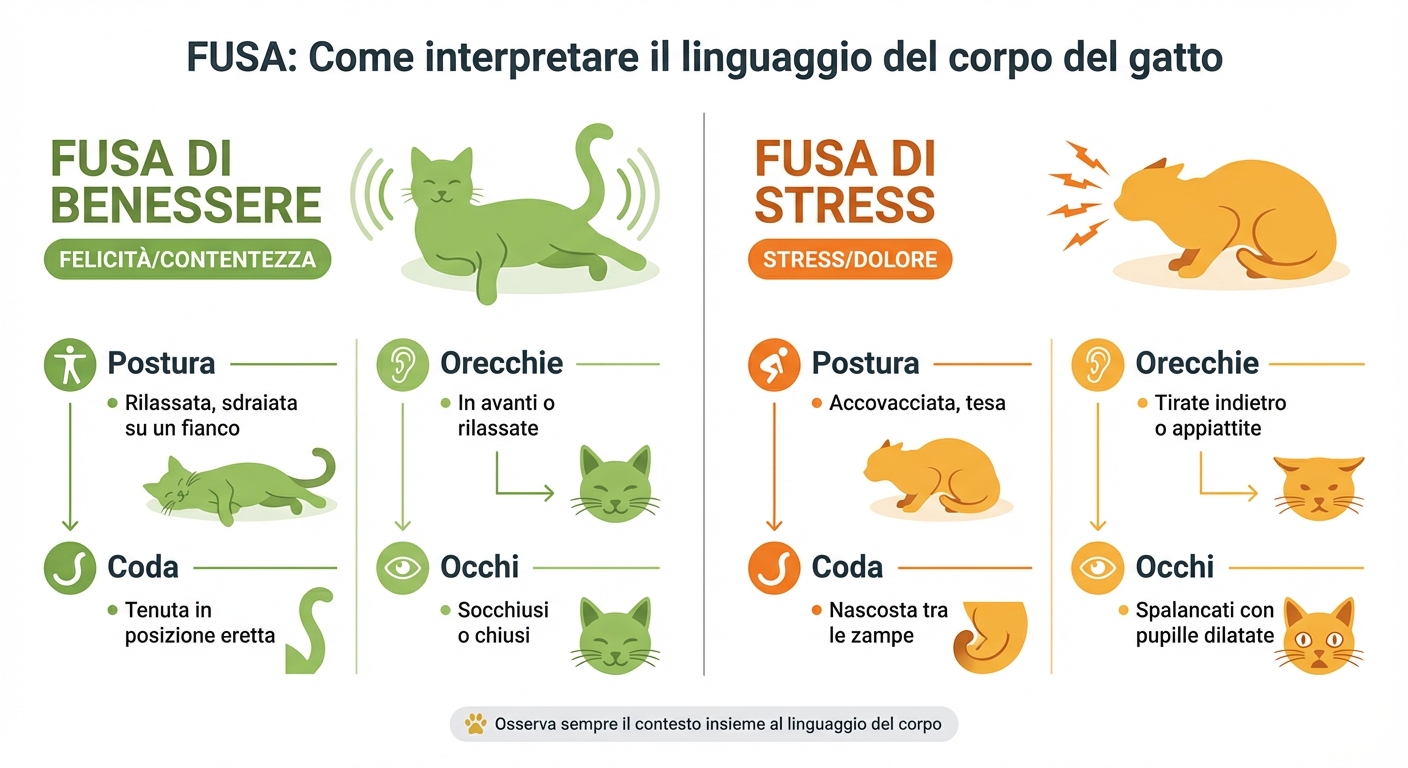 Come interpretare le fusa del gatto: segnali di felicità vs stress