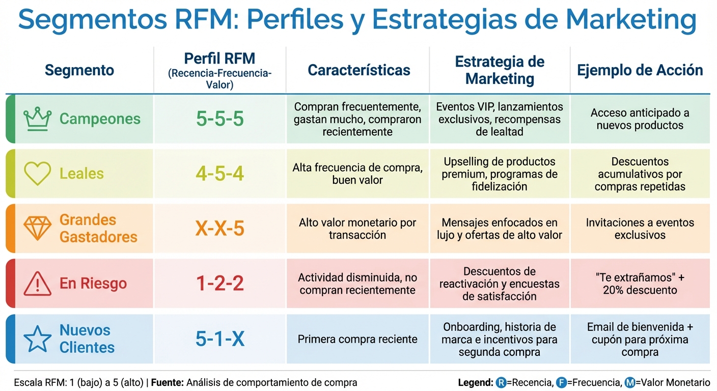 Segmentos RFM y Estrategias de Email Marketing para E-commerce