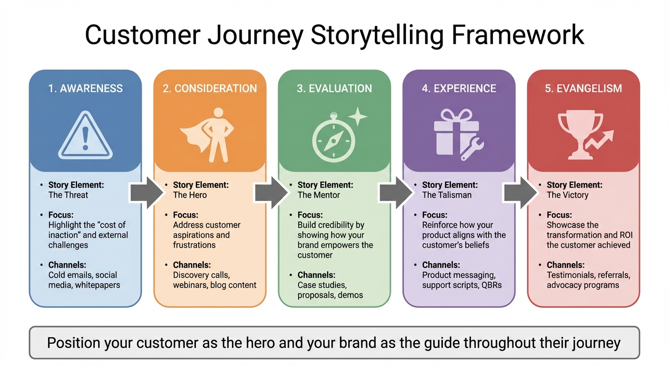 Customer Journey Storytelling Framework: 5 Stages from Awareness to Advocacy