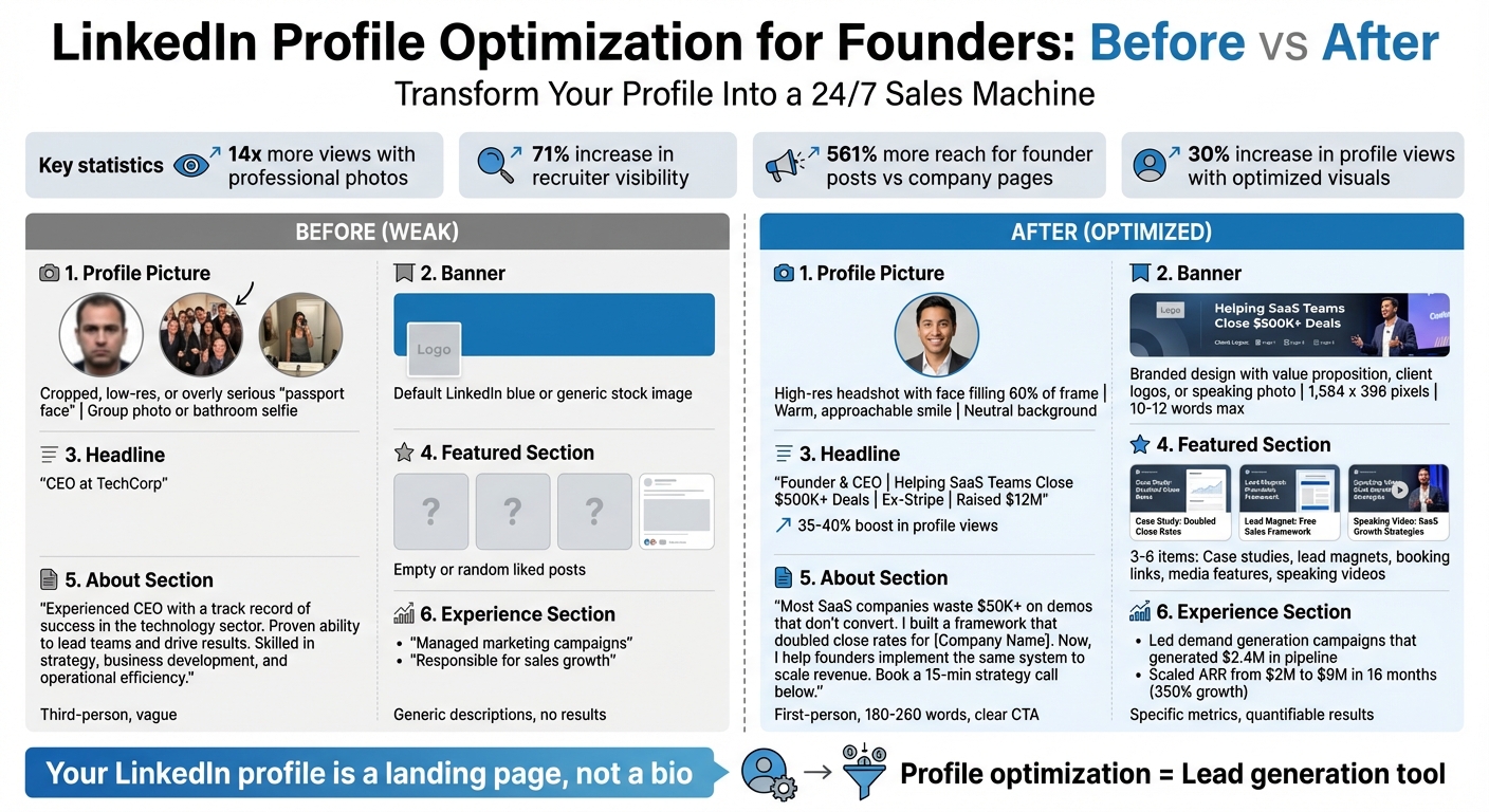 LinkedIn Profile Optimization: Before vs After Comparison for Founders