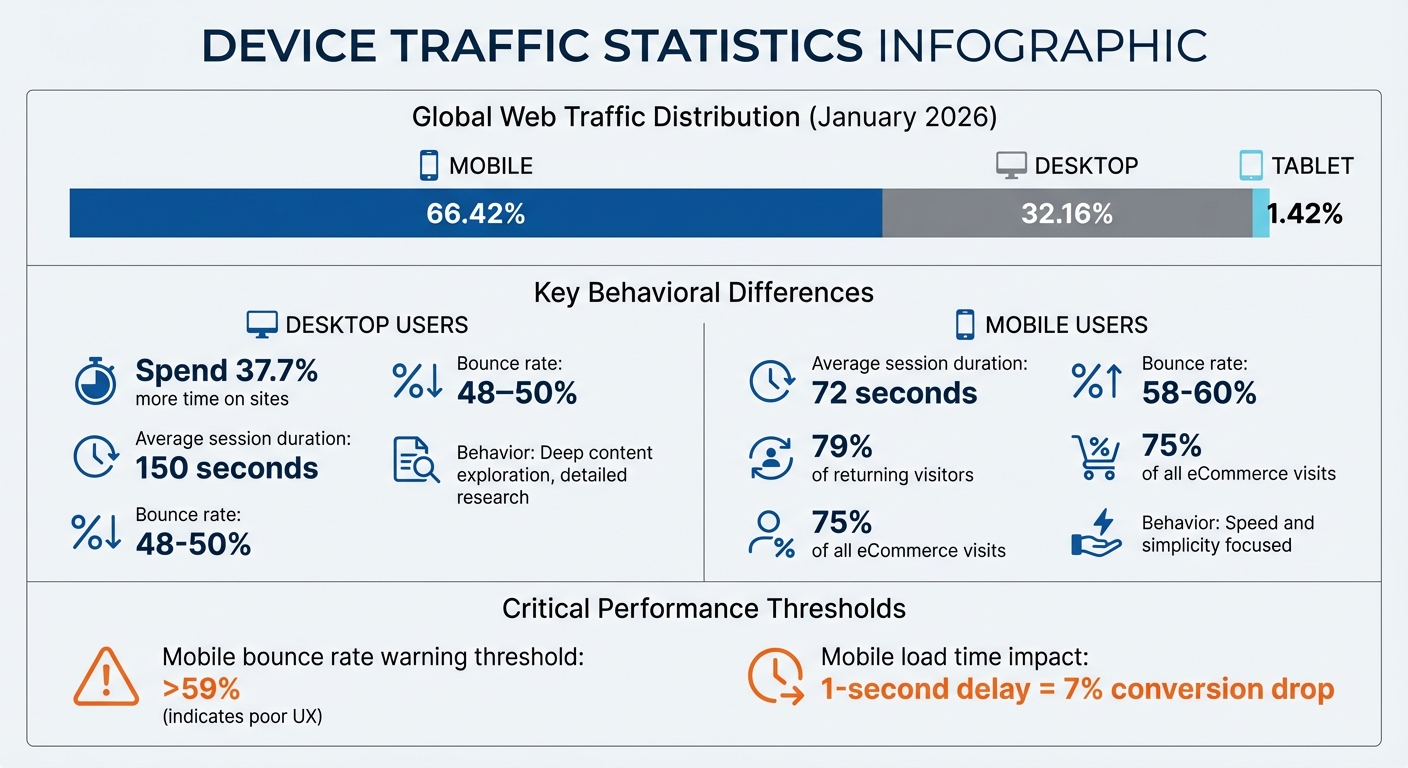 Global Web Traffic Distribution by Device 2026: Mobile vs Desktop vs Tablet Statistics