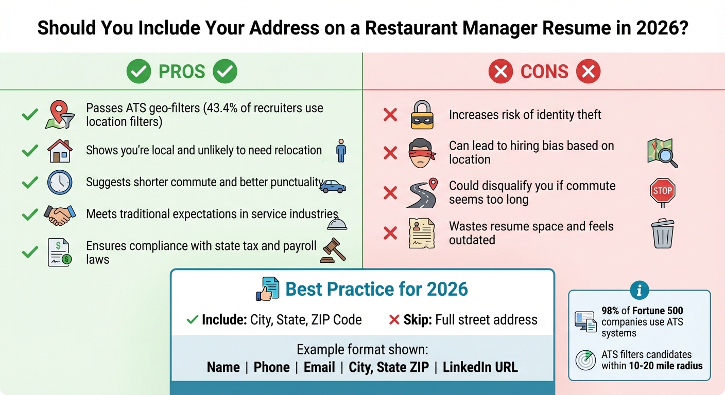 Resume Address Format Guide for Restaurant Managers 2026