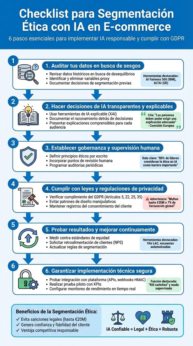 6 pasos para implementar segmentación ética con IA en e-commerce