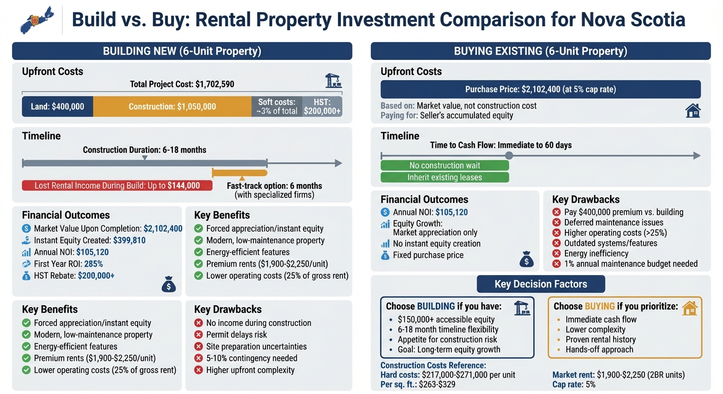 Building vs Buying Rental Property in Nova Scotia: Cost and Timeline Comparison