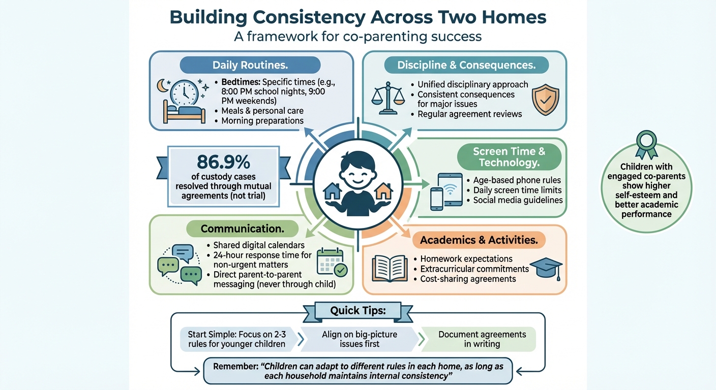 Essential Co-Parenting Rules Framework: 5 Key Areas for Consistency Across Homes