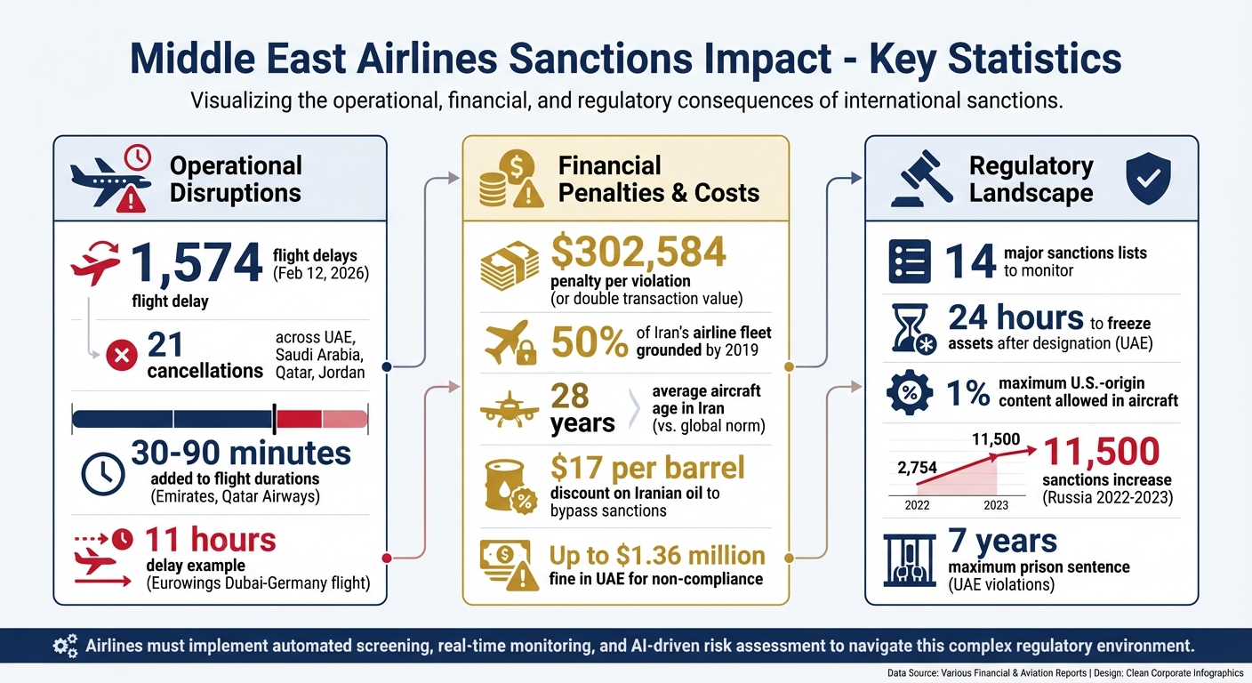 Middle East Airlines Sanctions Impact: Key Statistics and Compliance Costs