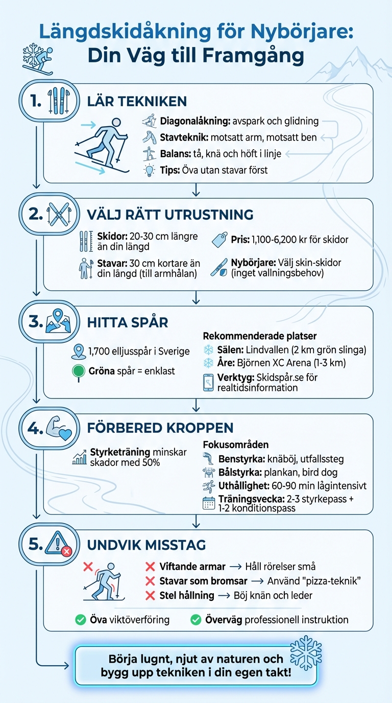 Längdskidåkning för nybörjare: 5 steg till framgång