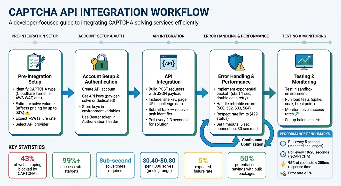 CAPTCHA API Integration Workflow: 5-Step Implementation Guide for Developers