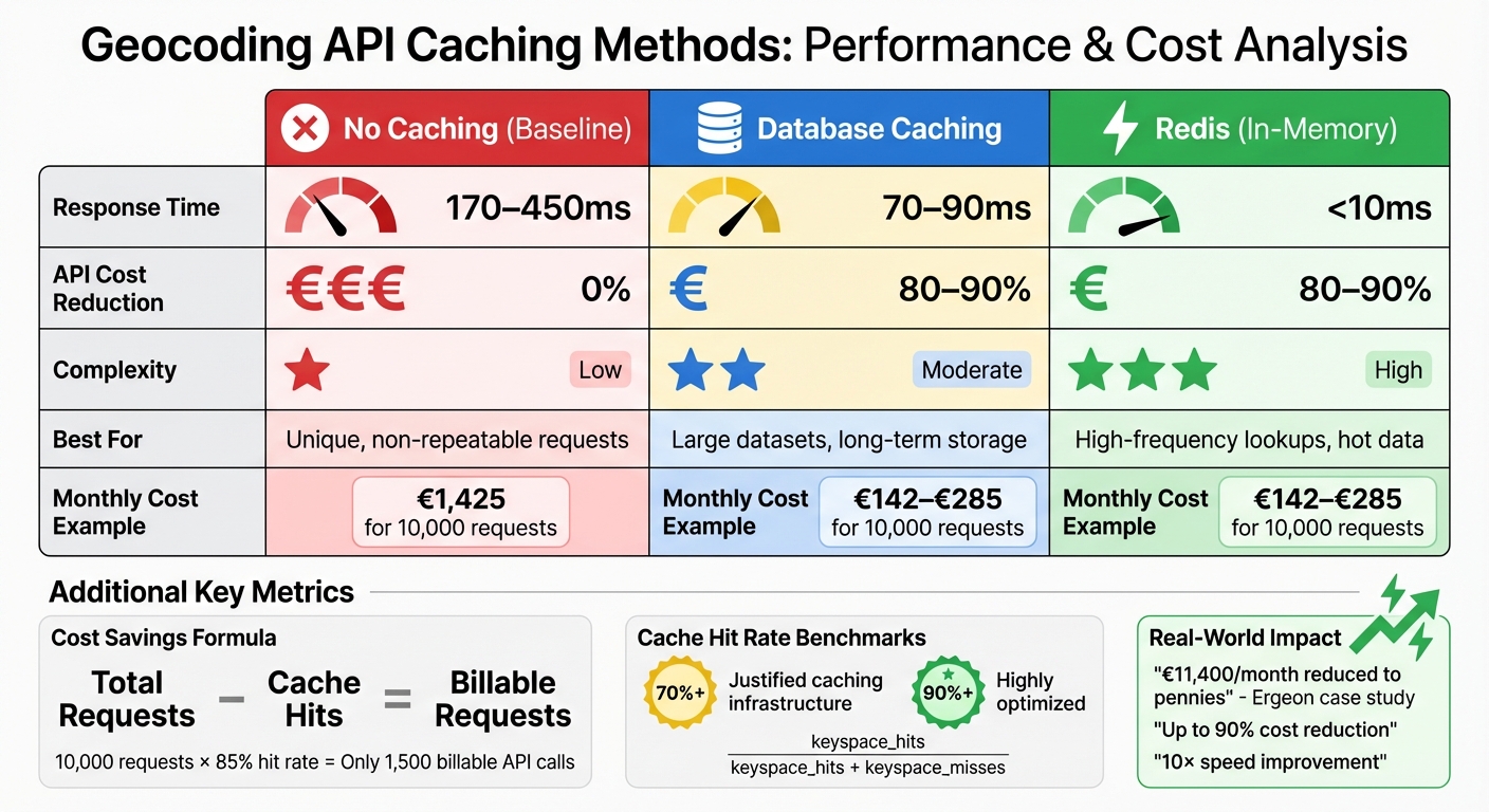 Geocoding API Caching Methods Comparison: Cost Savings and Performance