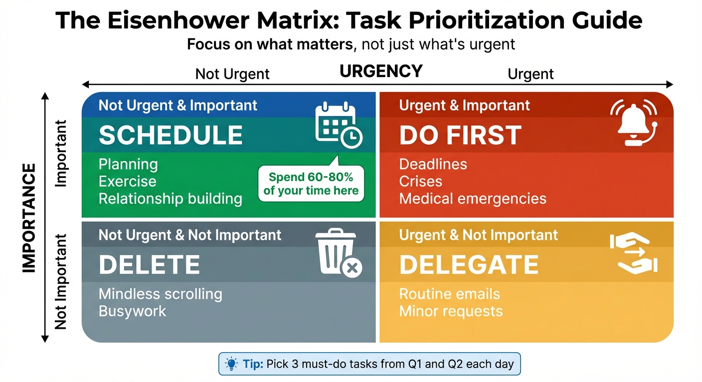 Eisenhower Matrix for Task Prioritization - Urgency vs Importance Guide