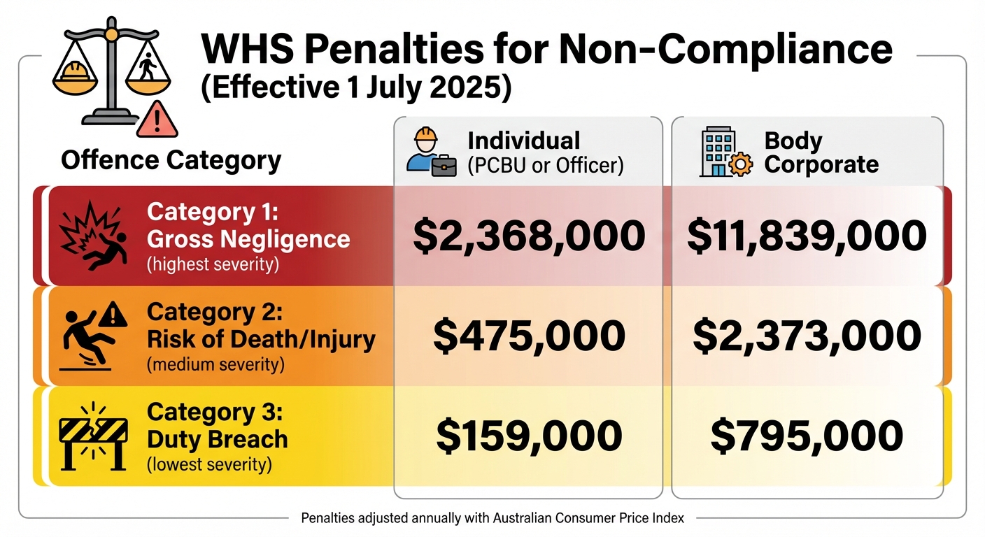 Australian WHS Penalties for Pedestrian Safety Non-Compliance 2025